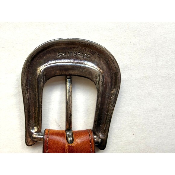 Vintage Ann Taylor Croc Print Brown Leather Womens Belt Size XS S Western 24-27" - Picture 7 of 12